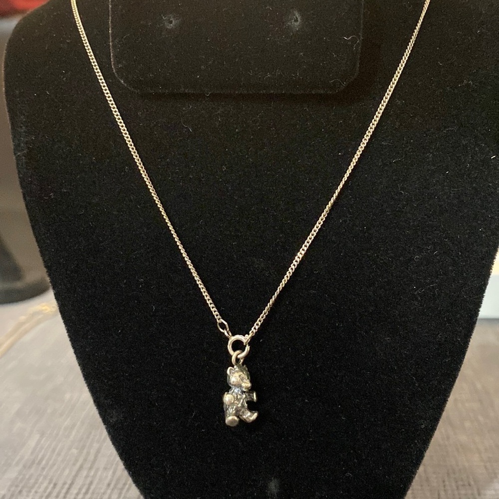 Sterling Silver teddy bear necklace